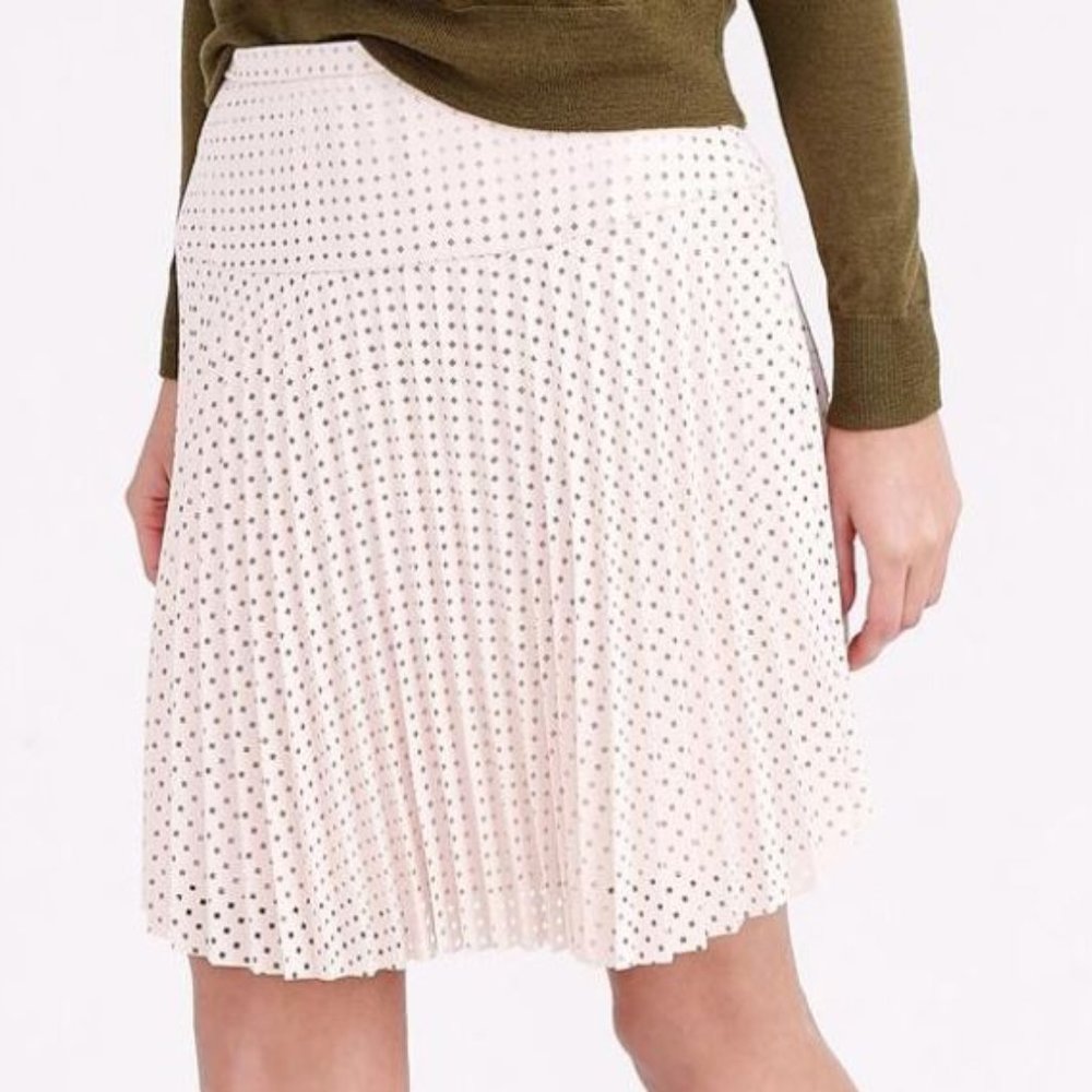 J. Crew Laser-Cut Pleated Mini Skirt